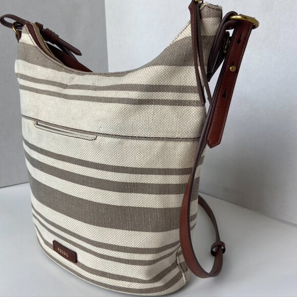 Fossil Canvas Crossbody Bucket bag - Picture 6 of 11
